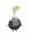 An animation of a Rock Pikmin with a White Chess Piece from Pikmin Bloom