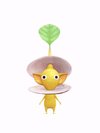 An animation of a Yellow Pikmin with a Shell from Pikmin Bloom.