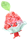 Lifelog artwork of a Red Special Decor Pikmin with Shaved Ice decor from Pikmin Bloom.