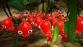 Some Red Pikmin hiding in a batch of clovers.
