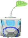 A White Station Decor Pikmin with Paper Train decor from Pikmin Bloom.