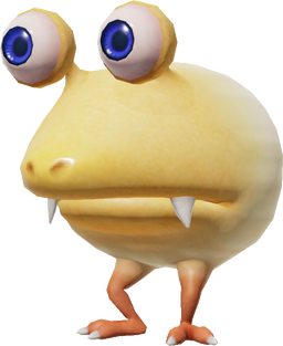 A render of an Albino Dwarf Bulborb from Pikmin 4.