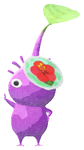 Lifelog artwork of a Purple Special Decor Pikmin with Summer Sticker decor from Pikmin Bloom.