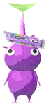 Lifelog artwork of a Purple Station Decor Pikmin with Ticket (Rare) decor from Pikmin Bloom.
