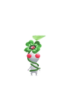 An animation of a White Pikmin with a 4 leaf clover from Pikmin Bloom