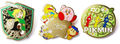 Promotional image of the Zelda, Kirby, and Pikmin badges.