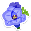 Lifelog artwork of a blue freesia from Pikmin Bloom.