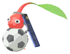 Lifelog artwork of a Red Stadium Decor Pikmin with Ball Keychain decor from Pikmin Bloom.