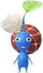 A Blue Special Decor Pikmin with Ball Ornament decor from Pikmin Bloom.