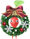 A Red Special Decor Pikmin with 2025 Ornament decor from Pikmin Bloom.