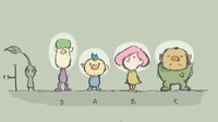 Concept art of the leaders in Pikmin 3, showing a "Character D" who isn't present in the final game.