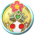 Professor Decor Pikmin Badge. The badge shows a White Pikmin.
