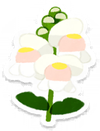 Lifelog artwork of a white snapdragon from Pikmin Bloom.