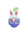 An animation of a White Pikmin with a Bunny Egg from Pikmin Bloom