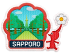 The patch rewarded for the Walk Anytime Pikmin Bloom Tour: Sapporo Event.