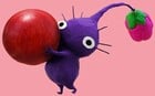 A Purple Pikmin carrying a red berry.