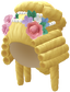 "Rococo Pouf Wig (Gold)" Mii head item part in Pikmin Bloom.