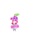 An animation of a White Pikmin with a Hair Tie from Pikmin Bloom