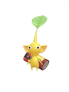 An animation of a Yellow Pikmin with   Battery Pikmin Bloom