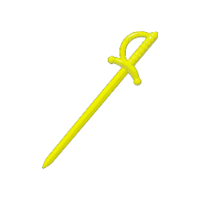 Icon for the Bright Sword, from Pikmin 4's Treasure Catalog.