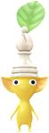 A special event Yellow Decor Pikmin wearing a white Chess Piece.
