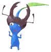 Lifelog artwork of a Blue Forest Decor Pikmin with Stag Beetle decor from Pikmin Bloom.
