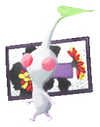 Lifelog artwork of a White Special Decor Pikmin with Hanafuda Card (Volume 2) decor from Pikmin Bloom.