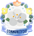 White Plum Blossom Community Day badge from Pikmin Bloom.