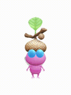 An animation of a Winged Pikmin with a Acorn from Pikmin Bloom.