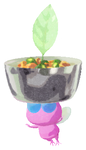 Lifelog artwork of a Winged Curry Restaurant Decor Pikmin with Curry Bowl decor from Pikmin Bloom.