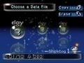 The saved game selection menu in Pikmin.