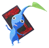 Lifelog artwork of a Blue Special Decor Pikmin with Hanafuda Card (Volume 1) decor from Pikmin Bloom.