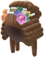 "Rococo Pouf Wig (Brown)" Mii head item part in Pikmin Bloom.