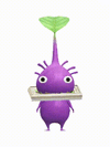An animation of a Purple Pikmin with a Picture Frame from Pikmin Bloom.