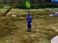 A Blue Pikmin in the water.