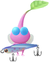 A Winged Waterside Decor Pikmin with Fishing Lure decor from Pikmin Bloom.