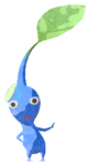 Lifelog artwork of a Blue Roadside Decor Pikmin with Sticker decor from Pikmin Bloom.