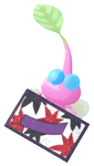 Lifelog artwork of a Winged Special Decor Pikmin with Hanafuda Card (Volume 2) decor from Pikmin Bloom.