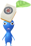 A Blue Special Decor Pikmin with Mahjong Tile decor from Pikmin Bloom.