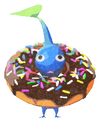 Lifelog artwork of a Blue Sweetshop Decor Pikmin with Donut decor from Pikmin Bloom.