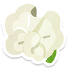 Lifelog artwork of a white sweet pea from Pikmin Bloom.