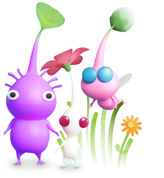 File:Pikmin Bloom Purple, White, and Winged Pikmin.png