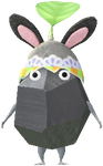 An event Rock Decor Pikmin wearing a colorful Bunny Egg.