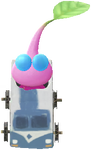 A Winged Bus Stop Decor Pikmin with Bus Papercraft decor from Pikmin Bloom.