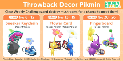 Visual for the Throwback Decor Challenge, part of Pikmin Bloom's 2nd Anniversary event
