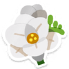 Lifelog artwork of a white freesia from Pikmin Bloom.