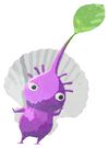 Lifelog artwork of a Purple Beach Decor Pikmin with Shell decor from Pikmin Bloom.