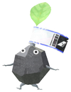 Lifelog artwork of a Rock Airport Decor Pikmin with Luggage Tag decor from Pikmin Bloom.
