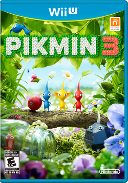 The North American Boxart of Pikmin 3.