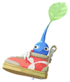 Lifelog artwork of a Blue Special Decor Pikmin with Sneaker Keychain decor from Pikmin Bloom.